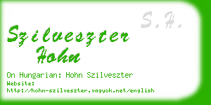 szilveszter hohn business card